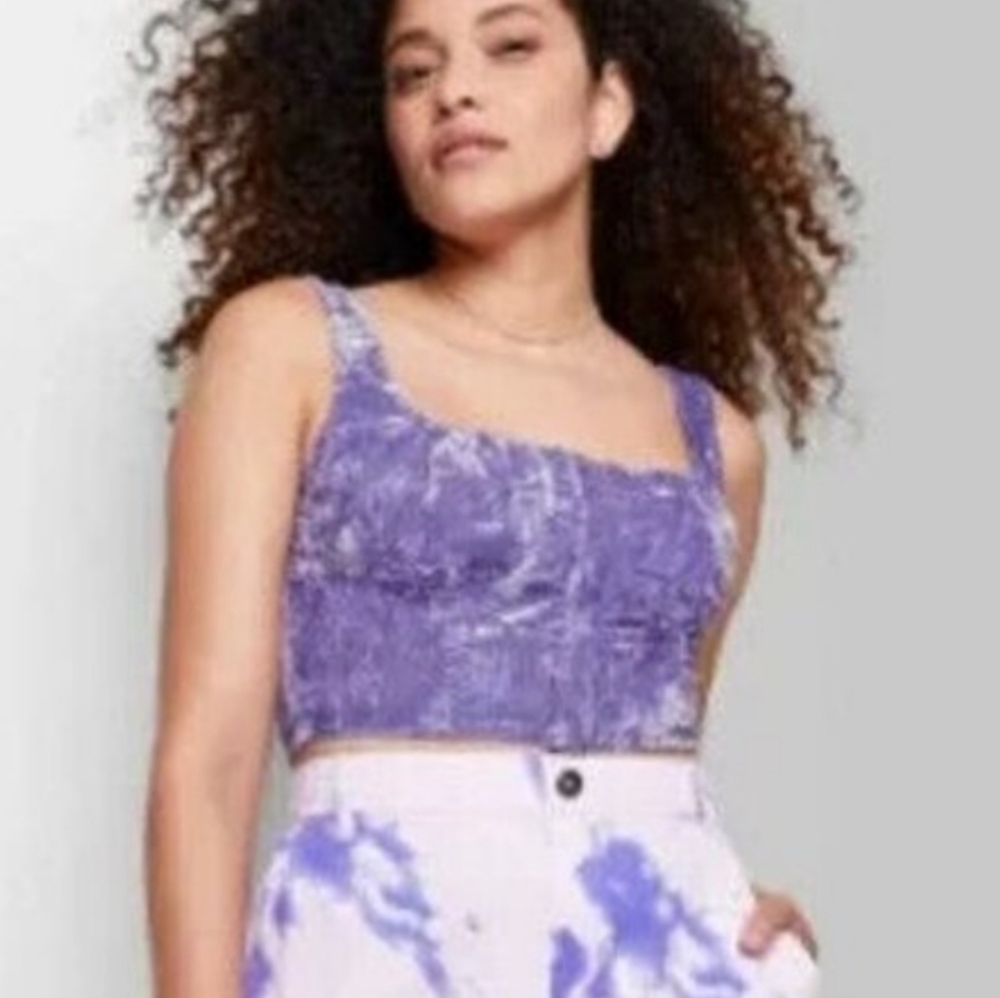 Wild fable velvet corset crop top